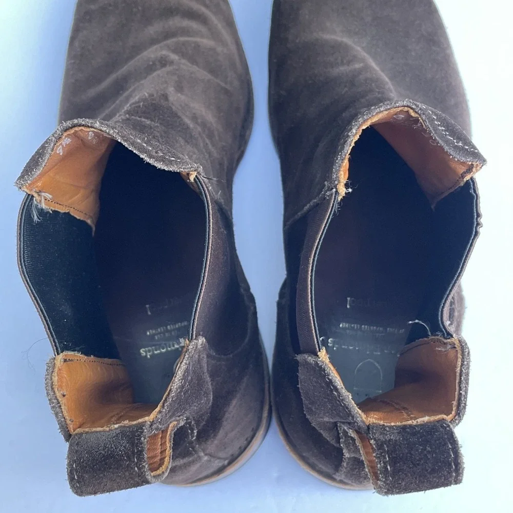Allen Edmonds Liverpool Chelsea Dress Boot Mens 9.5 E 7525 Brown Suede‎ Leather